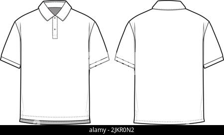 Polo Shirt Technical Fashion Flat Sketch vector illustration template ...