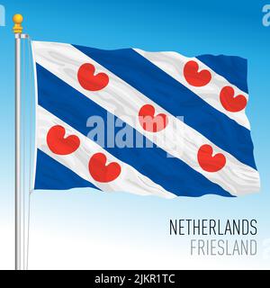 Friesland provincial flag, Netherlands, European Union, vector illustration Stock Vector