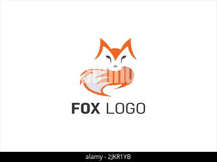 unique fox logo design Stock Vector