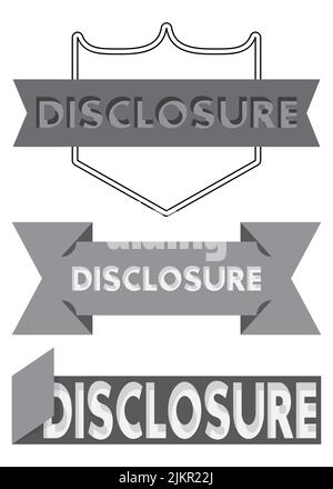 Set of ribbon with Disclosure text. Banner template. Label sticker ...
