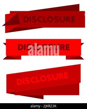 Set of ribbon with Disclosure text. Banner template. Label sticker ...