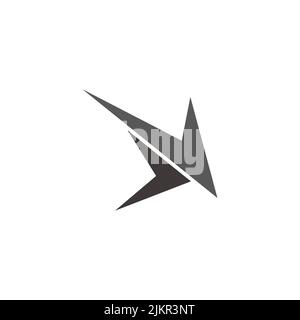 right two arrows simple motion logo vector Stock Vector