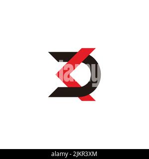 letter kd simple arrows colorful logo vector Stock Vector