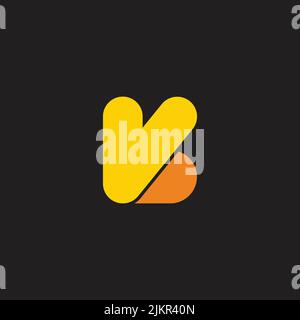 letter vb simple cute curves geometric logo vector Stock Vector