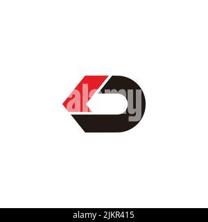 letter ld simple geometric arrow colorful logo vector Stock Vector