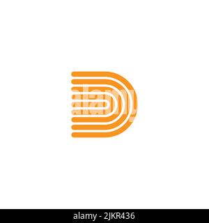 letter d stripes motion lines simple geometric logo vector Stock Vector
