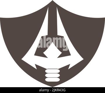 trident logo icon vector illustration design Stock Vector
