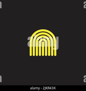 letter n stripes motion lines simple geometric logo vector Stock Vector