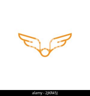 circle round simple geometric wings logo vector Stock Vector