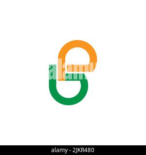 letter bp colorful simple geometric logo vector Stock Vector