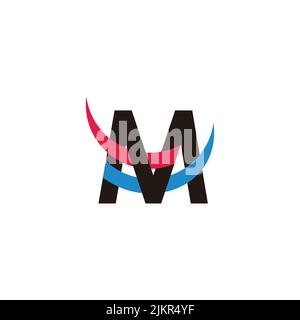 letter m abstract motion objects colorful logo vector Stock Vector