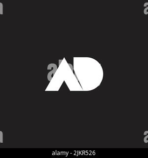 letter ad da simple linked 3d flat geometric logo vector Stock Vector