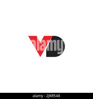 letter vd simple colorful geometric connect logo vector Stock Vector