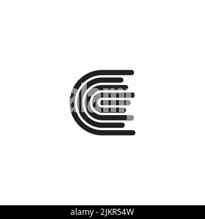 letter c fast motion doodle line logo vector Stock Vector