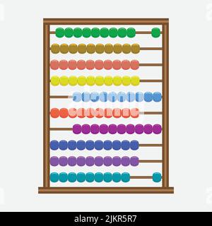 Abacus with rainbow colored beads. Stock Vector