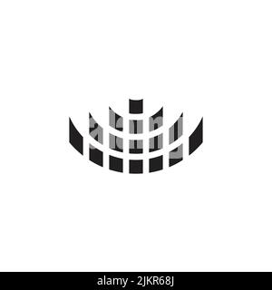 abstract dots matrix geometric simple modern technology symbol logo vector Stock Vector
