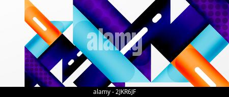 Background color abstract overlapping stripes. Minimal composition vector illustration for wallpaper banner background or landing page Stock Vector