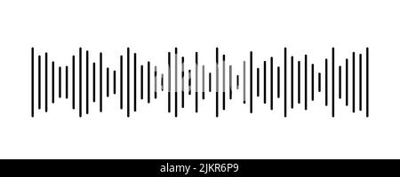 Podcast sound wave. Waveform pattern for music player, podcast, voise message, music app. Audio wave icon. Equalizer template. Vector illustration Stock Vector