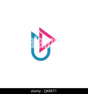 letter dj triangles colorful geometric logo vector Stock Vector