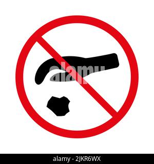 Throw trash ban vector sign on white background Stock Vector
