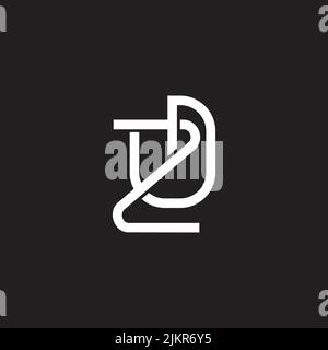 letter oz simple geometric line logo vector Stock Vector