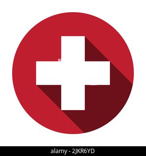 Red cross icon vector Swiss flag sign for graphic design, logo, web site, social media, mobile app, ui illustration Stock Vector