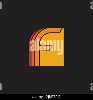 letter f square motion geometric gradient logo vector Stock Vector