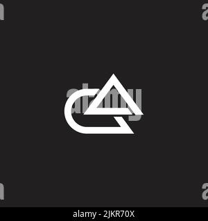 letter ca triangle simple geometric line logo vector Stock Vector