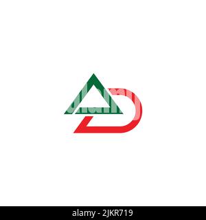 letter ad triangle simple geometric line logo vector Stock Vector
