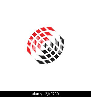 3d dots stripes objects technology signals symbol logo vector Stock Vector