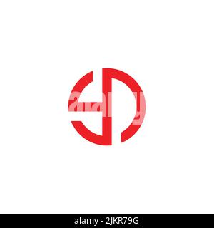 letter yd abstract circle geometric line logo vector Stock Vector