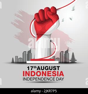 happy independence day Indonesia.17th August background. vector illustration design Stock Vector