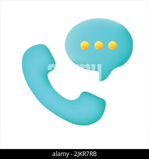 3d call and message icon Stock Vector