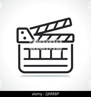 cinema or movie clapper thin line icon Stock Vector