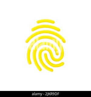 3d fngerprint icon illustration Stock Vector
