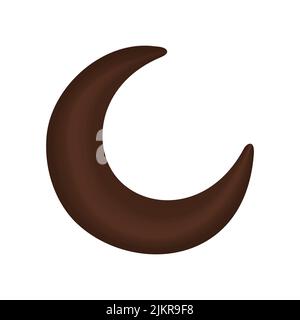 3d chocolate moon vector illustration Stock Vector