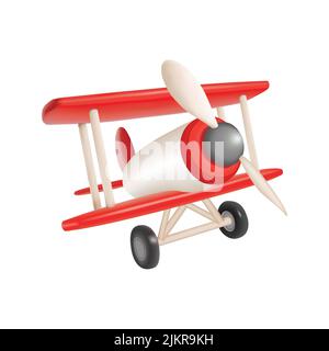 3d toy aeroplane vector illustration Stock Vector