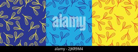 fabric pattern , 3 seamless pattern vector design Stock Vector