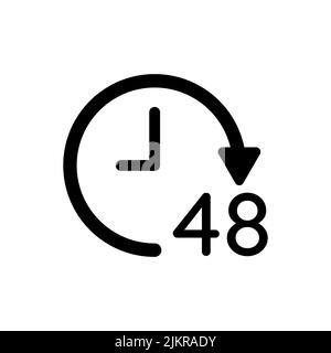 48 hour clock vector icon on white background Stock Vector