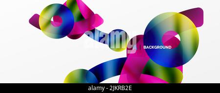 Metallic shiny geometric surfaces, round shapes and circles. Digital web futuristic template for wallpaper, banner, background, card, book Illustratio Stock Vector