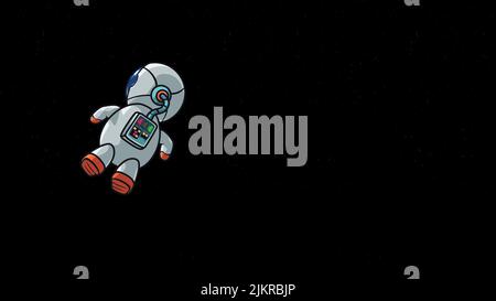 slowly floating astronaut in a deep space Stock Vector