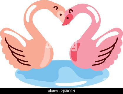 flamingos love romance Stock Vector