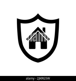 Home with shield icon. House security symbol. Stock Vector