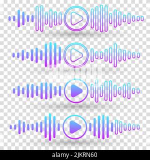 Set waves of the equalizer on white background. EQ Vector Illustration Stock Vector