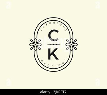 Initial Letter CK Logo - Hand Drawn Signature Logo - Minimal Vector ...