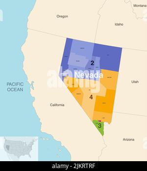 Nevada Counties Map And Congressional Districts Since 2023 Map. Carson 