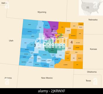 Colorado counties map and congressional districts since 2023 map ...