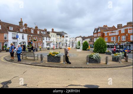 Aerial view of Battle High Street, Battle, Sussex, England, UK Stock ...