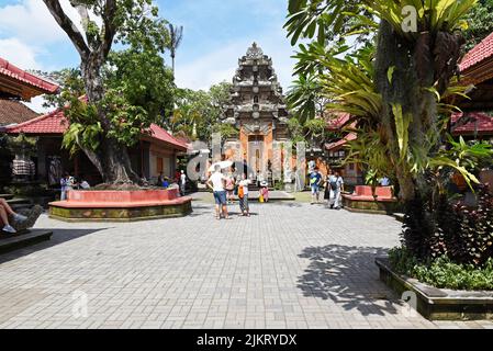 Bali, Indonesia - April 04, 2019: Tourist at Puri Saren Agung also knowns ad The Ubud Palace. It is a historical building complex situated in Ubud, Gi Stock Photo