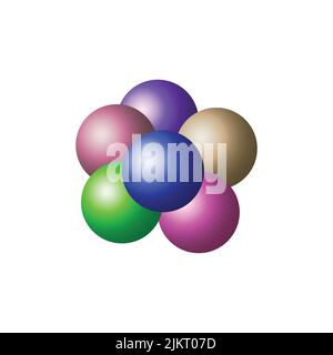 Collection of colorful glossy spheres isolated on white. Ball vector illustration for your design. Stock Vector